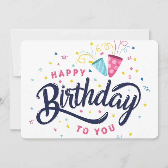 Festiva Tarjeta de vacaciones de cumpleaños feliz (Anverso)