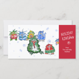 Festiva Tarjeta de vacaciones de dibujos animados KIWIshes