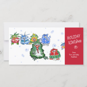 Festiva Tarjeta de vacaciones de dibujos animados KIWIshes