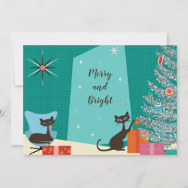 Festiva Tarjeta de vacaciones de diseño de mediados de sig