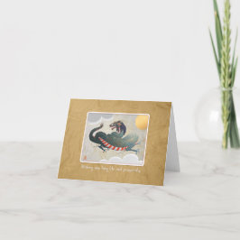 Festiva Tarjeta de vacaciones de dragón de Año Nuevo chino