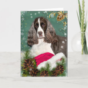 Festiva Tarjeta de vacaciones de English Springer Spaniel 