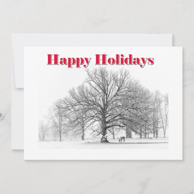 Festiva Tarjeta de vacaciones de escena de invierno grande (Anverso)