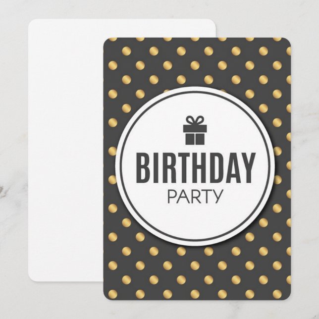 Festiva Tarjeta de vacaciones de fiesta de cumpleaños (Anverso / Reverso)