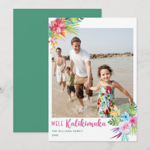 Festiva Tarjeta de vacaciones de flores tropicales Mele Ka