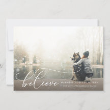 Tarjeta de vacaciones de foto Believe