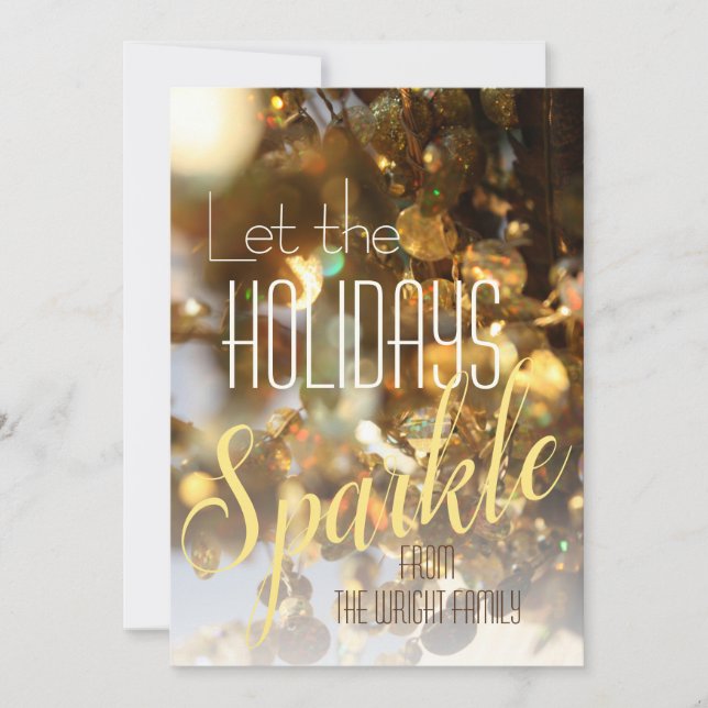 Festiva Tarjeta de vacaciones de foto clásica moderna con  (Anverso)