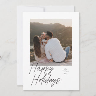 Festiva Tarjeta de vacaciones de foto con guión moderno