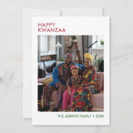Festiva Tarjeta de vacaciones de foto de Kwanzaa feliz mod