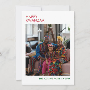 Festiva Tarjeta de vacaciones de foto de Kwanzaa feliz mod