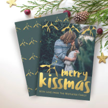 Tarjeta de vacaciones de foto de Merry Kissmas ver