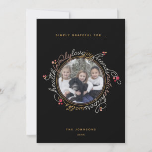 Festiva Tarjeta de vacaciones de foto de personalizado Gra