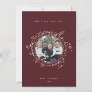 Festiva Tarjeta de vacaciones de foto de personalizado Gra