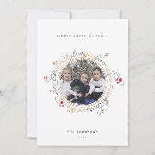 Festiva Tarjeta de vacaciones de foto de personalizado Gra