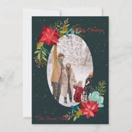 Festiva Tarjeta de vacaciones de foto floral pintada a man