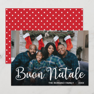 Festiva Tarjeta de vacaciones de foto moderna Buon Natale