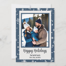 Festiva Tarjeta de vacaciones de foto personalizada Copo d