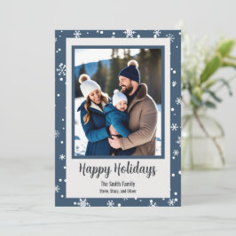 Festiva Tarjeta de vacaciones de foto personalizada Copo d