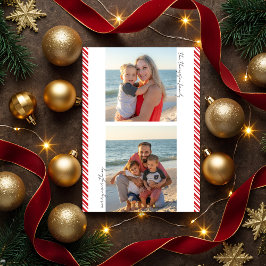 Festiva Tarjeta de vacaciones de foto plana con raya de ba