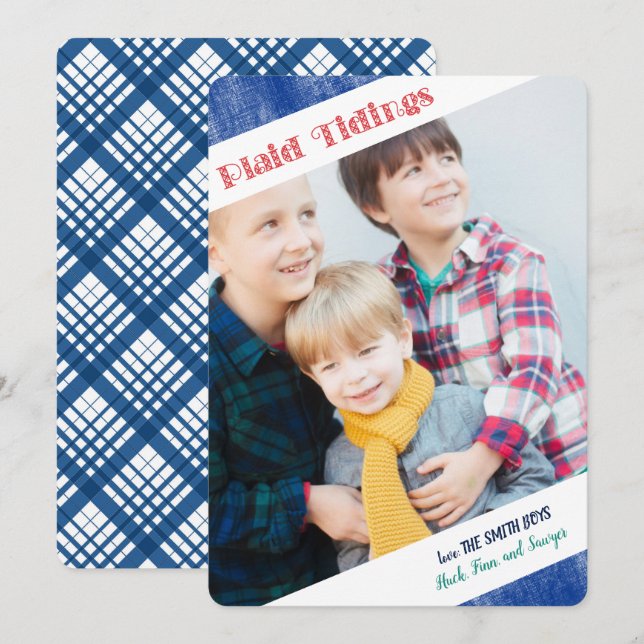 Festiva Tarjeta de vacaciones de fotos de 1 o 2 cubiertos  (Anverso / Reverso)