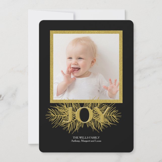 Festiva Tarjeta de vacaciones de fotos de alegría (Anverso)