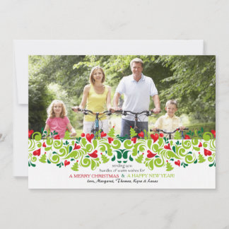 Festiva Tarjeta de vacaciones de fotos de amor para Navida