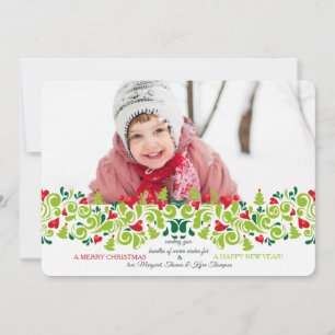 Festiva Tarjeta de vacaciones de fotos de amor para Navida