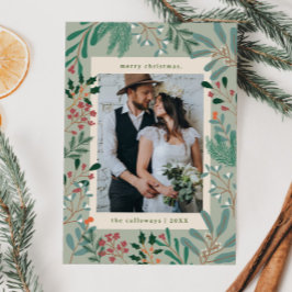 Festiva Tarjeta de vacaciones de fotos de navidades con sa