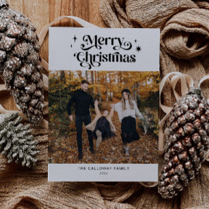 Festiva Tarjeta de vacaciones de fotos de Navidades retro