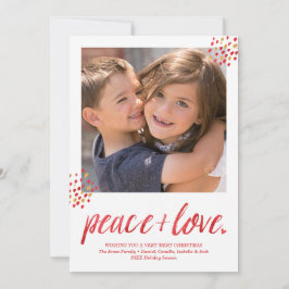 Festiva Tarjeta de vacaciones de fotos de paz y amor moder