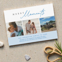 Tarjeta de vacaciones de fotos de playa Momentos A