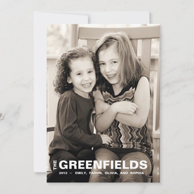 Festiva Tarjeta de vacaciones de fotos en rojo y blanco ne (Anverso)