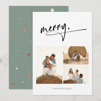 Festiva Tarjeta de vacaciones de fotos para Navidades simp
