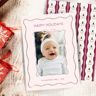 Festiva Tarjeta de vacaciones de fotos personalizado con m