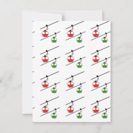 Festiva Tarjeta de vacaciones de gondolас rojas y verdes