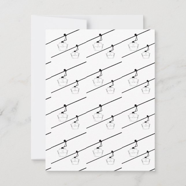 Festiva Tarjeta de vacaciones de góndolas negras. (Anverso)