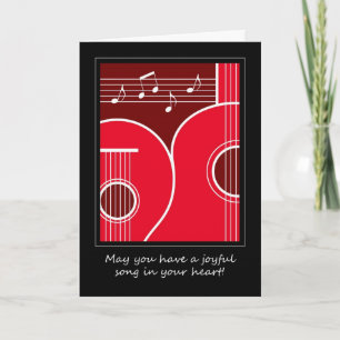 Festiva Tarjeta de vacaciones de Guitar, Lute y Music Note