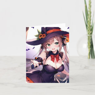 Festiva Tarjeta de vacaciones de Halloween Anime U doblada