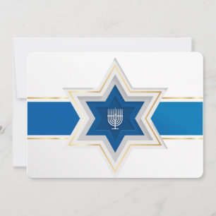 Festiva Tarjeta de vacaciones de Hanukkah con estrella de