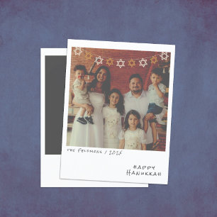 Festiva Tarjeta de vacaciones de Hanukkah de foto instantá