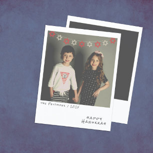 Festiva Tarjeta de vacaciones de Hanukkah de foto instantá