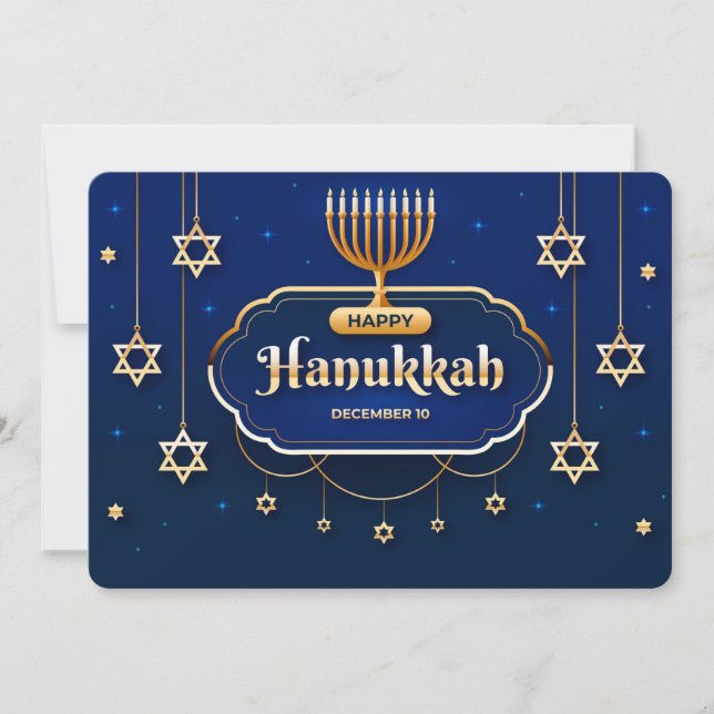 Festiva Tarjeta de vacaciones de Hanukkah feliz (Anverso)