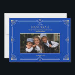 Festiva Tarjeta de vacaciones de Hanukkah feliz con foto<br><div class="desc">Envía felicitaciones de Hanukkah junto con una foto favorita con esta atractiva tarjeta de vacaciones. (Foto de wirestock en Freepik). La tarjeta es fácil de personalizar con tus palabras, fuente y color de fuente. ¿No es exactamente lo que estás buscando? Todos nuestros productos pueden ser diseñados a medida para satisfacer...</div>