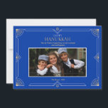 Festiva Tarjeta de vacaciones de Hanukkah feliz con foto<br><div class="desc">Envía felicitaciones de Hanukkah junto con una foto favorita con esta atractiva tarjeta de vacaciones. (Foto de wirestock en Freepik). La tarjeta es fácil de personalizar con tus palabras, fuente y color de fuente. ¿No es exactamente lo que estás buscando? Todos nuestros productos pueden ser diseñados a medida para satisfacer...</div>