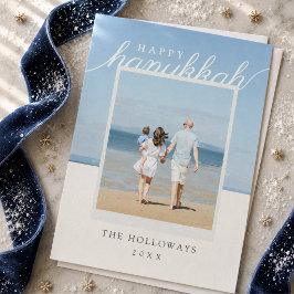 Festiva Tarjeta de vacaciones de Hanukkah feliz para la fo