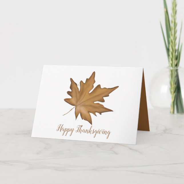 Festiva Tarjeta de vacaciones de hojas de otoño (Anverso)