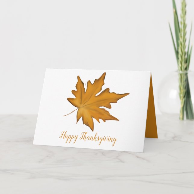Festiva Tarjeta de vacaciones de hojas de otoño (Anverso)