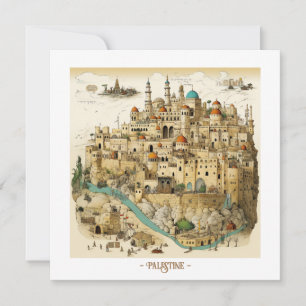 Festiva Tarjeta de vacaciones de Ilustracion palestino