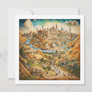 Festiva Tarjeta de vacaciones de Ilustracion palestino