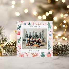 Festiva Tarjeta de vacaciones de Ilustraciones Pastel esti